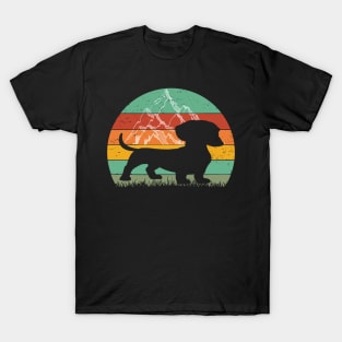 Vintage Retro Dachshund Silhouette T-Shirt